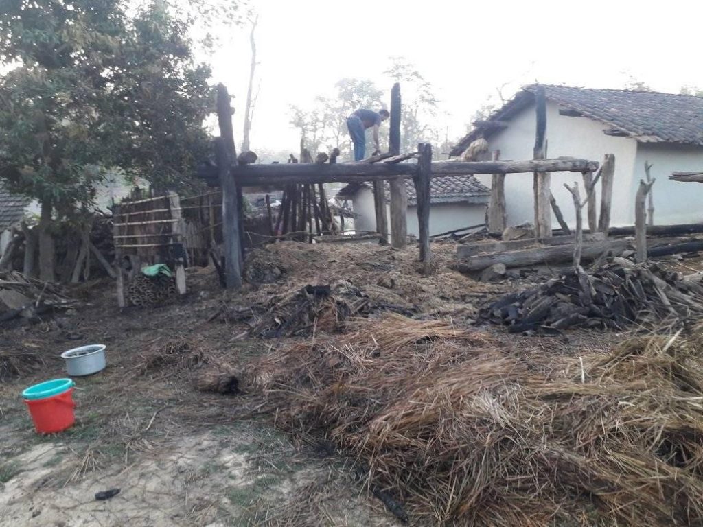 सारमे आगि लागनसे ४ लाख बराबारको क्षेती