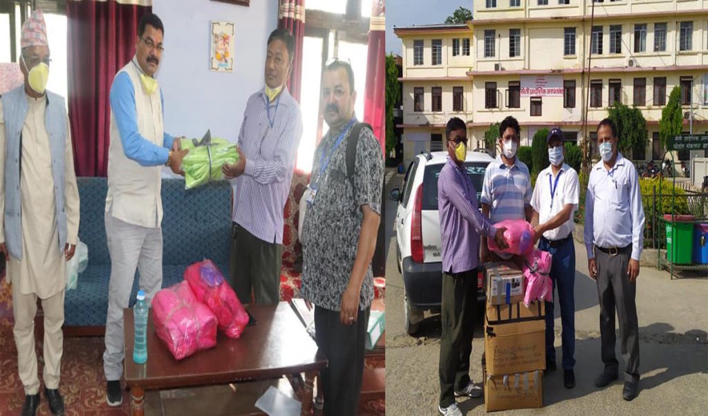 माननिय नारमुनि राना प्रादेशिक अस्पताल औ धनगढी उमनपाके स्वास्थ्य समाग्रि सहयोग