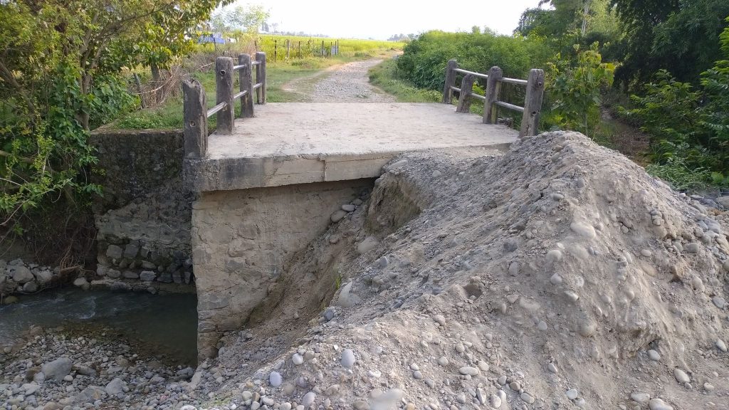 बाढीले पुल बगाउदा किसानहरू चिन्तामा