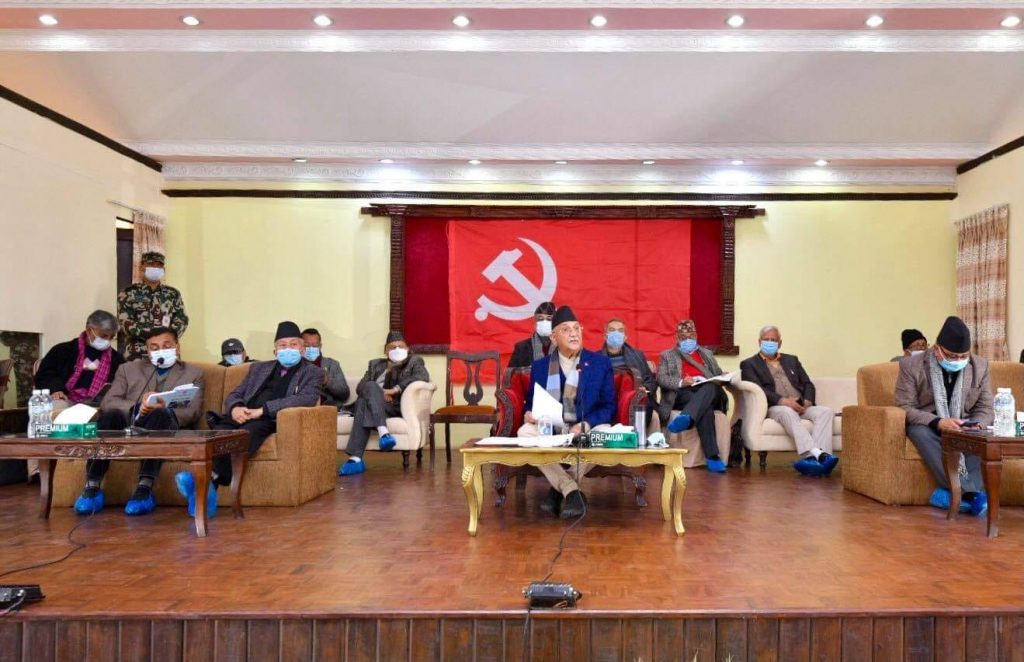 सूर्य चिन्ह र नेकपाकाे नाम ओलीसँग