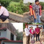 बेलौरी नगरपालिका वडा नं. ४ मे थारु छात्रवास भवनकाे तिसरो लिन्टर