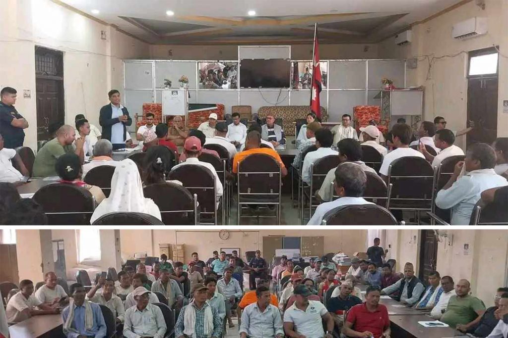 पुनर्वासका किसानको धान र उखुखेतीमा भएको क्षतिको वास्तविक बुझ्न विज्ञसहितको अनुसन्धान टोलि गठन गर्ने त्रिपक्षीय सहमति