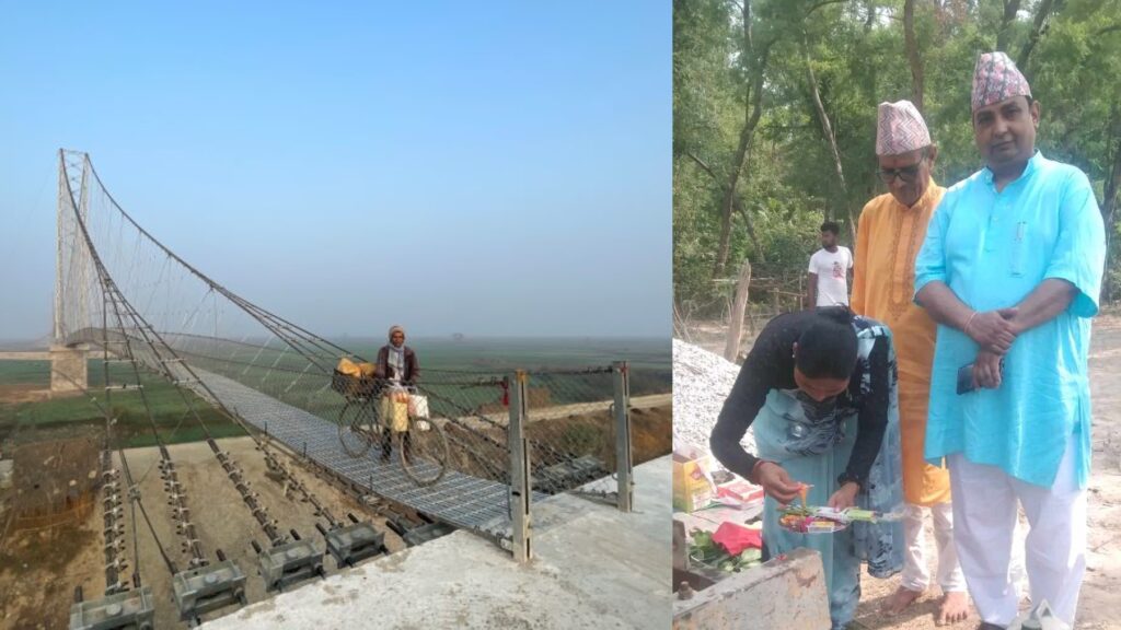 कञ्चनपुर–कैलाली जोड्ने मोहना नदीमा झोलुङ्गेपुल निर्माण गरिदै