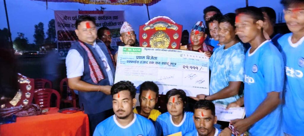 बेलौरी ९ को सिद्धनाथ वडा स्तरीय भलिबल प्रतियोगिताको उपाधि धनगढी-८ लाई