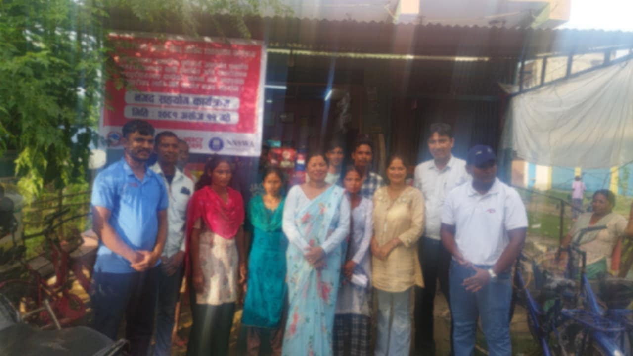 कञ्चनपुरको पुनर्वासमा NNSWA र मर्सिकोर नेपाल को एमरेड परियोजना मा जोखिम ब्यवस्थापनका लागि मौषम पूर्वानुमानमा आधारित समुदायलाई नगद रकम सहयोग