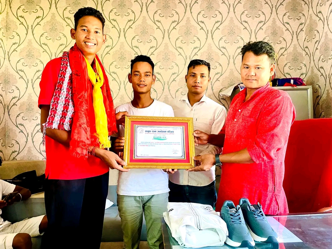 अन्तराष्ट्रिय U-20 भलिबल प्रतियोगिताका खेलाडी अशोक राना सम्मानित