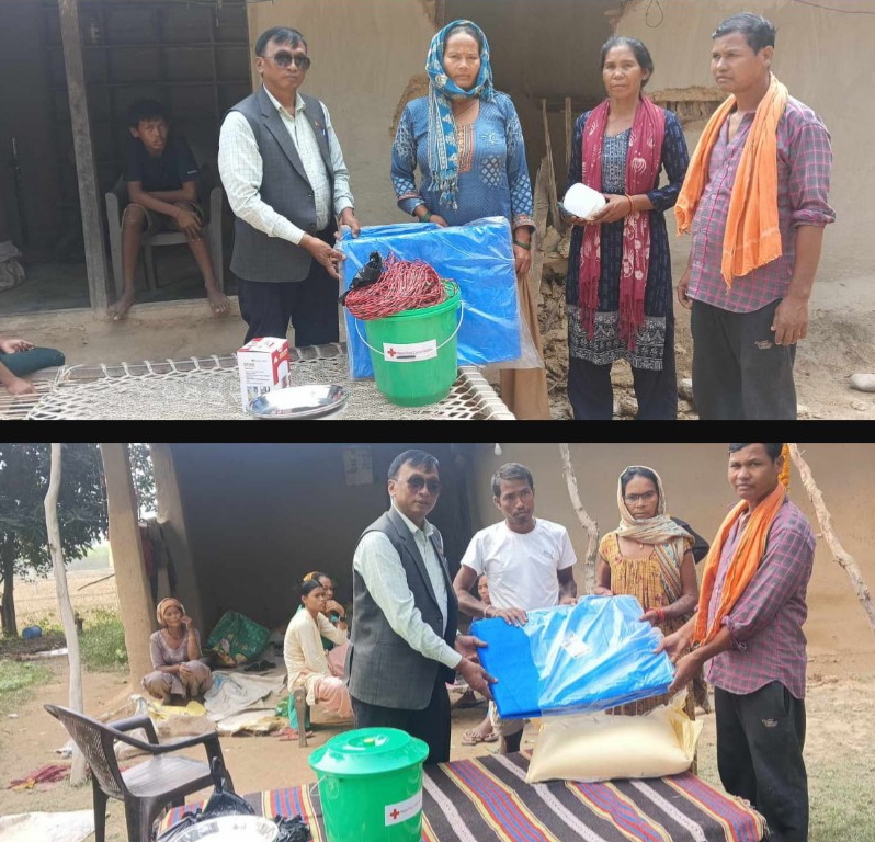लालझाडीमा अध्यक्ष रानाद्वारा हात्ती पीडितलाई राहत वितरण