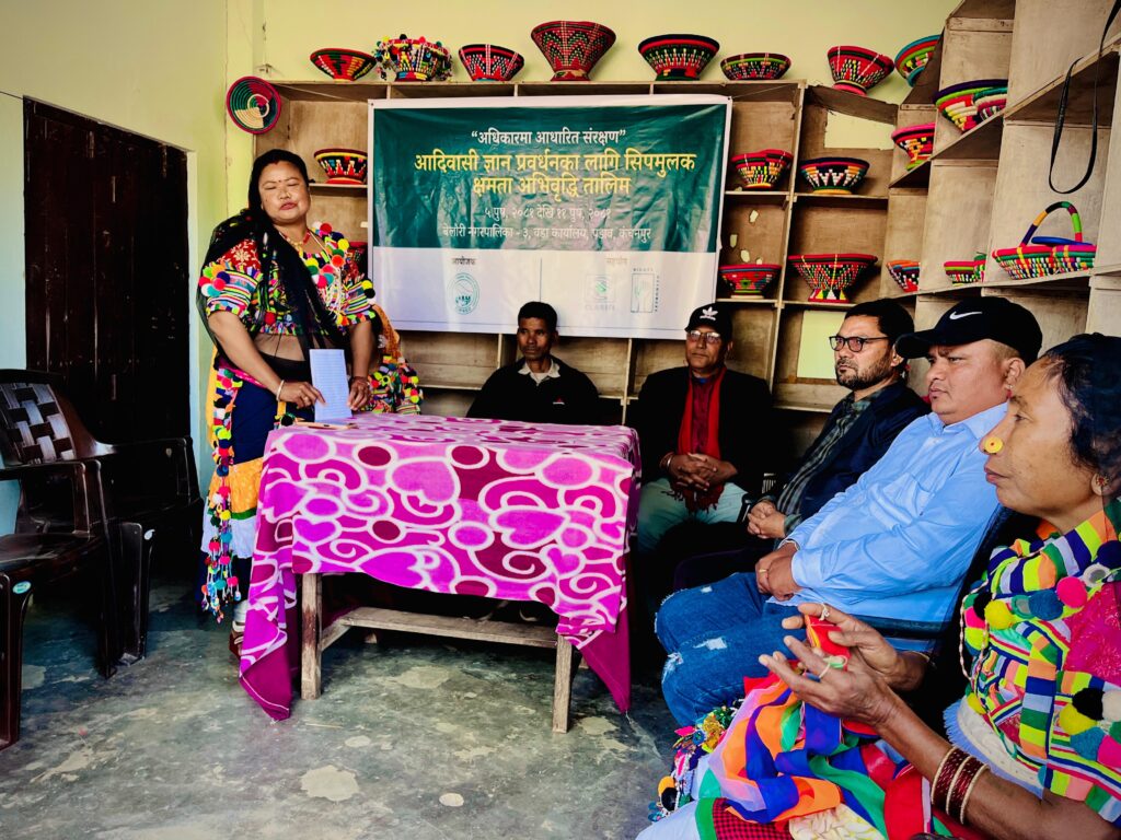 बेलौरी मा आदिवासी जनजाती महिलालाई डलैया, ढकिया को तालिम समापन