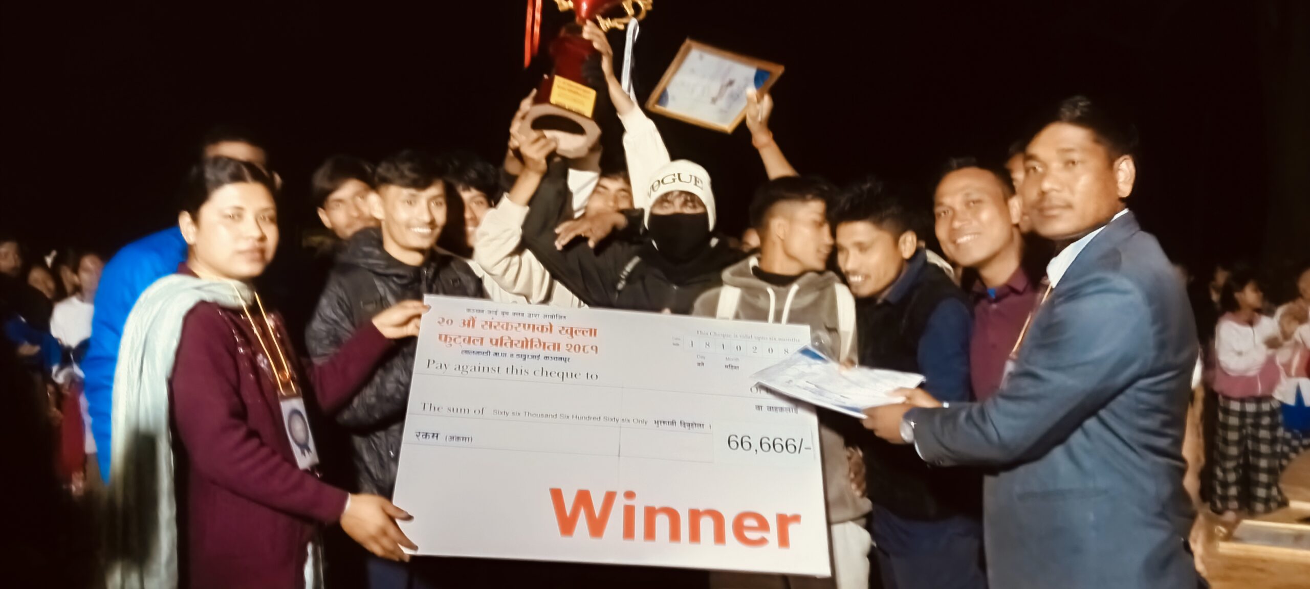 कञ्चन जाई यूथ क्लब को उपाधि अंकित अटो वर्कशप लाई 