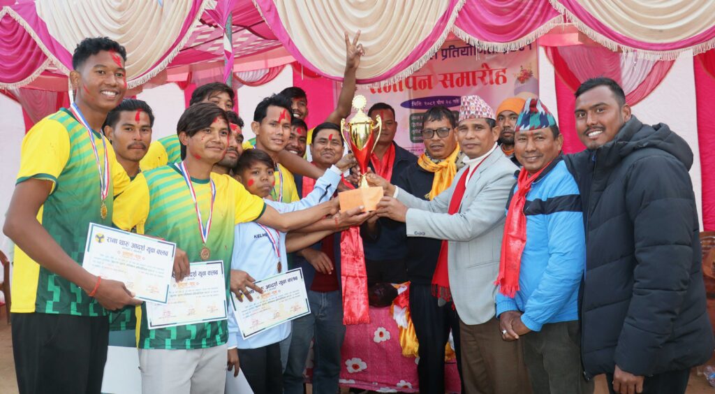 रानाथारु आदर्श युवा क्लबद्वारा आयोजित खुल्ला पुरुष भलिबल प्रतियोगिता सम्पन्न, प्रथम आयोजक टोली