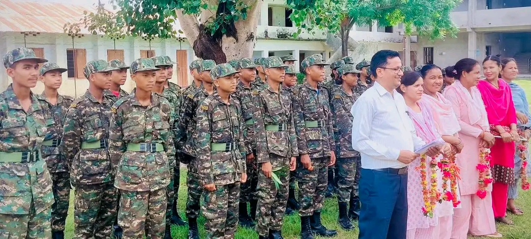 लालझाडीको भानु माध्यमिक विद्यालयमा राष्ट्रिय सेवा दल (NCC) तालिमको शुभारम्भ