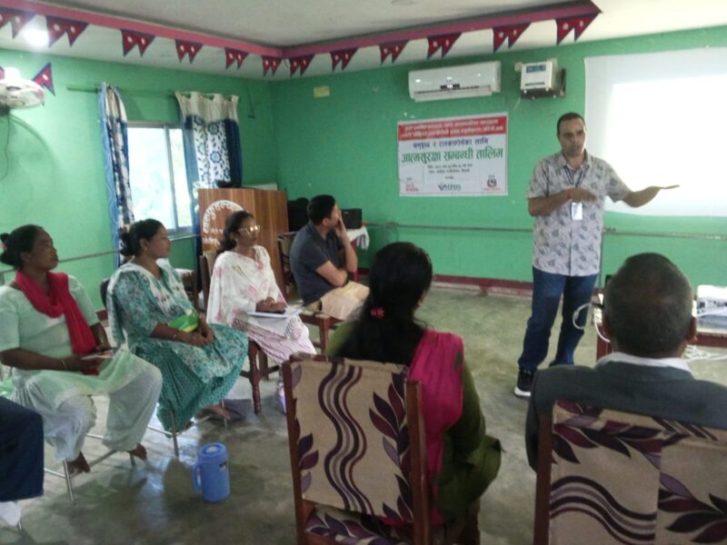 जोशीपुर गाउँपालिमा बिपद टास्कफोर्स र समुदायका अगुवालाई आत्मसुरक्षा तालिम शुरु